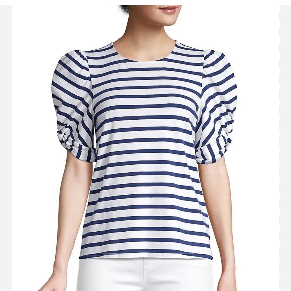 Lilly Pulitzer High Tide Navy Perfect Pair Stripes Elisabette Top Small